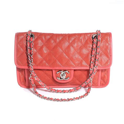 chanel red french riviera flap|CHANEL Caviar Quilted Medium French Riviera Flap Red.